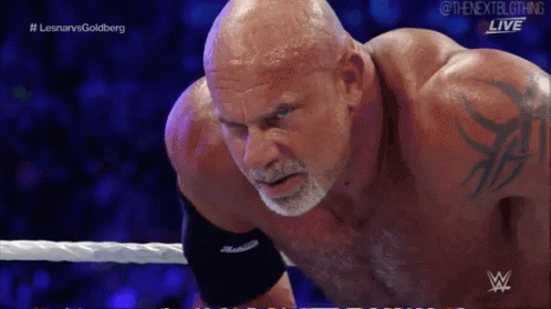 Bill Goldberg Spits Fierce Gaze GIF