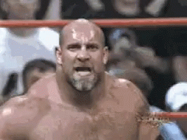 Bill Goldberg Taunting Ferocious Eyes GIF