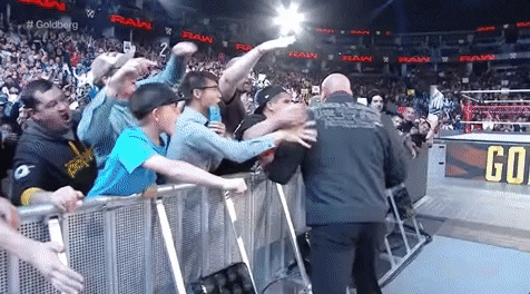 Bill Goldberg Warm Fans Interaction GIF