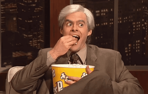 Bill Hader Eats Popcorn GIF
