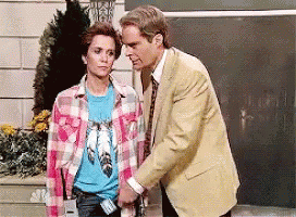 Bill Hader Talks To Her GIF