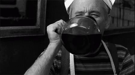 Black And White Bill Murray Drinking Coffee GIF