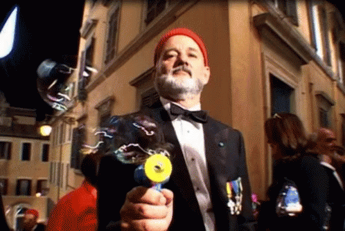 Bill Murray Firing Bubble Gun GIF