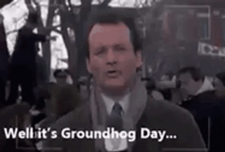 Bill Murray Reporting From Groundhog Day Celebration GIF
