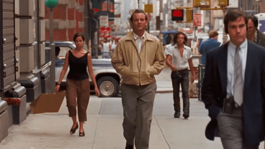 Bill Murray Walking On Street Feeling Good GIF