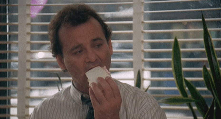 Bill Murray Weird Way To Eat Birthday Cake GIF