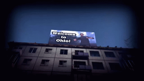 Billboard Welcoming People to Ohio