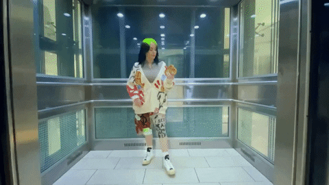Billie Eilish Elevator Door GIF
