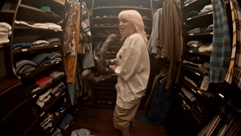 Billie Eilish Shouting On Her Closet GIF