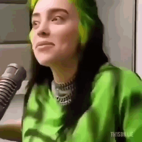 Billie Eilish Talking Into Microphone