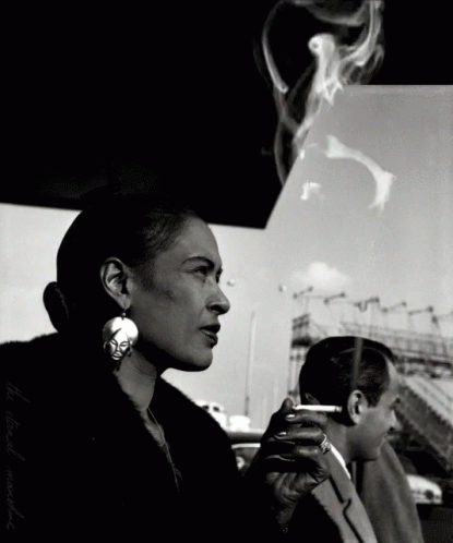 Billie Holiday Smokes GIF