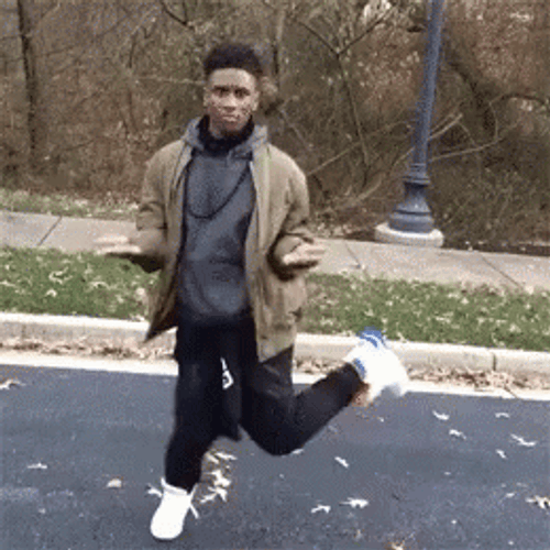 Billy Bouncing Hip While Doing Milly Rock Dance GIF