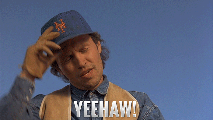 Billy Crystal Yeehaw Taking Off Hat GIF