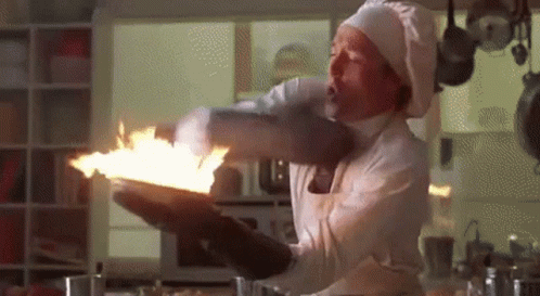 Billy Madison Laughing At Chef In Fire GIF