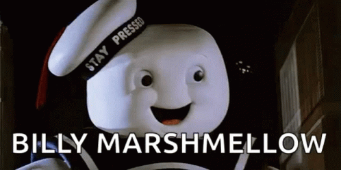 Billy Marshmallow In Sailor Hat Holding Marshmallow GIF