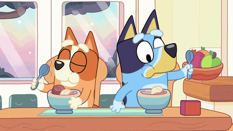 Bingo And Bandit Eating Ice Cream GIF