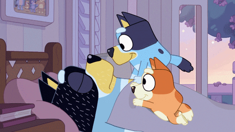 Bingo Waking Up Her Father GIF