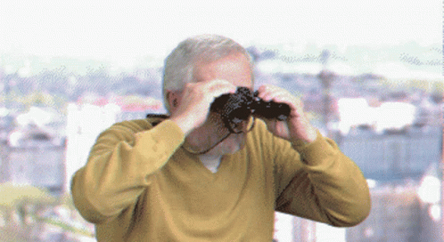 Binoculars Spying Old Man GIF