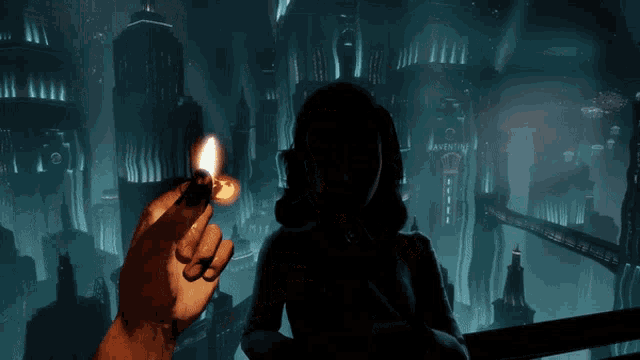 Bioshock Infinite Elizabeth Smoking GIF