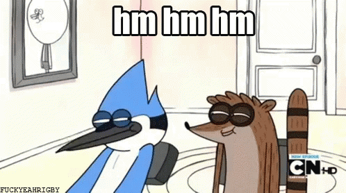 Bird And Raccoon Saying Hm Hm Hm GIF