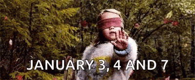 Bird Box Blind Folded Girl Counting GIF