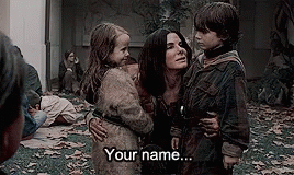 Bird Box Sandra Asking Your Name GIF