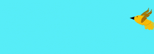 Yellow Cartoon Bird Flying GIF
