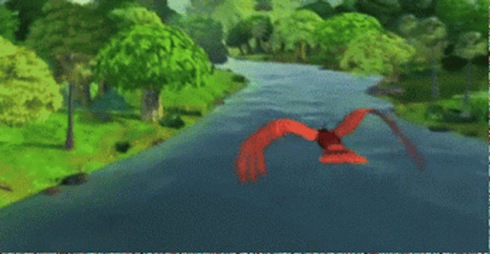 Bird Flying Over River GIF