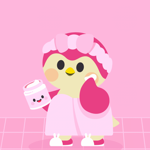 Bird Holding Jar of Lotion