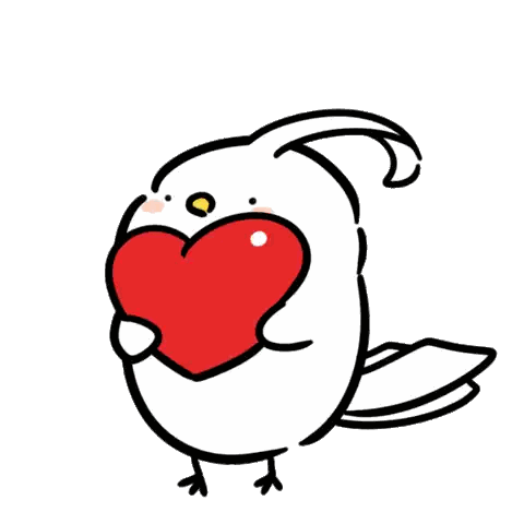 Bird Holding Red Heart in Beak