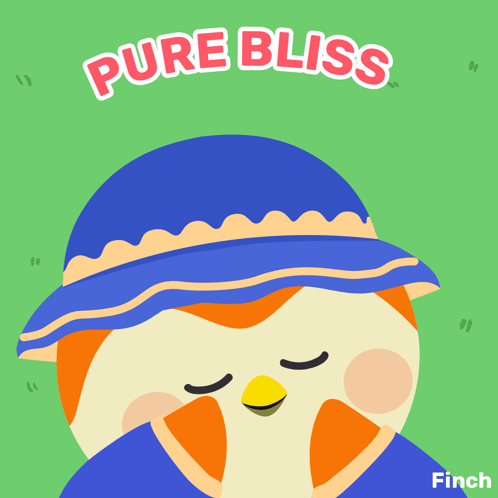 Bird in Blue Hat Pure Bliss