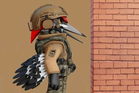Bird Man Bangs Head Against Wall GIF