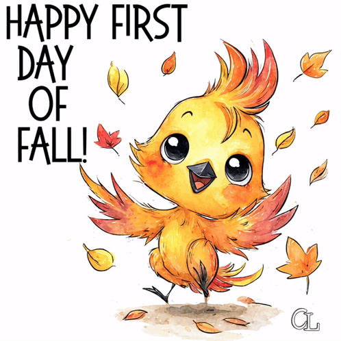 Bird Saying Happy First Day of Fall