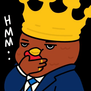 Bird With Crown Saying Hmm