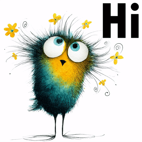 Bird With Flowers Saying Hi GIF