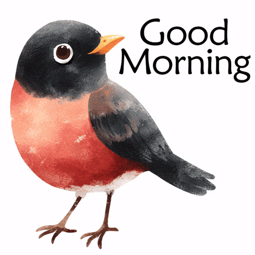 Bird With Good Morning Above GIF