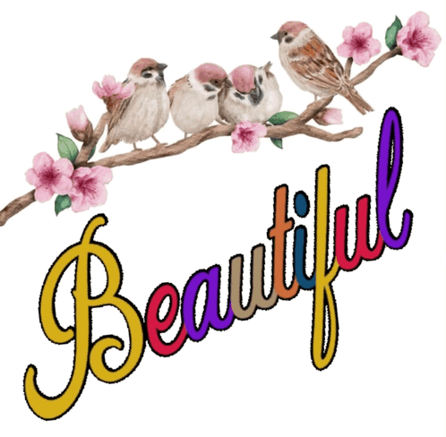 Birds on a Branch Saying Beautiful