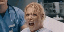Angry Woman Giving Birth GIF