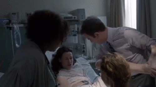 Talking While Giving Birth GIF
