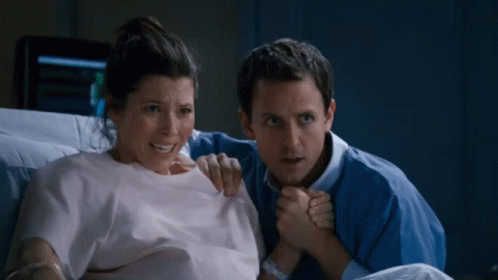 Worried Couple Giving Birth GIF