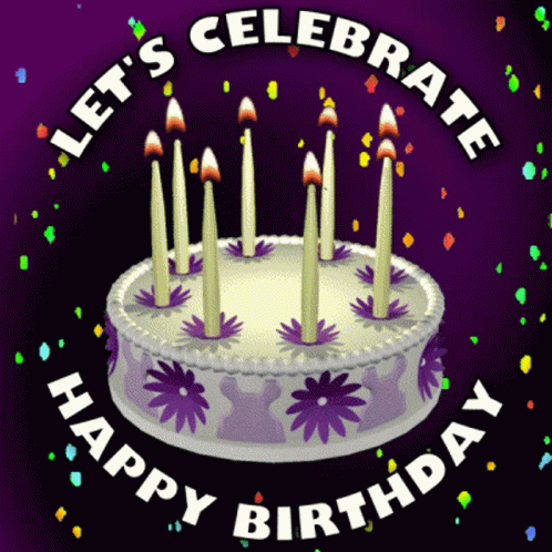 Let's Celebrate Birth Purple Cake GIF