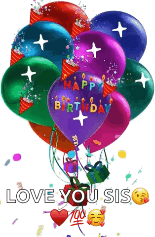 Birthday Balloons Saying Happy Birthday
