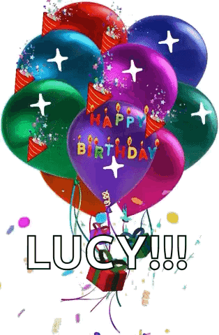 Birthday Balloons With Name Lucy