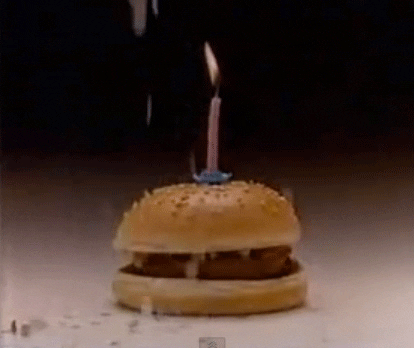 Birthday Burger With Candle GIF