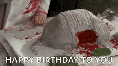 Birthday Cake Armadillo With Blood
