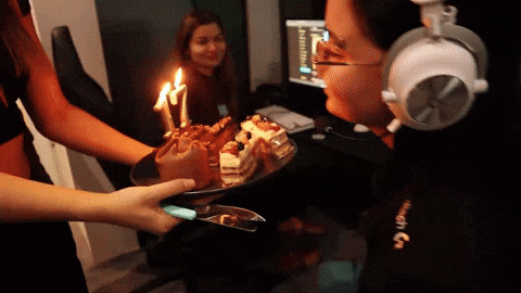 Birthday Cake Blowing Candle GIF