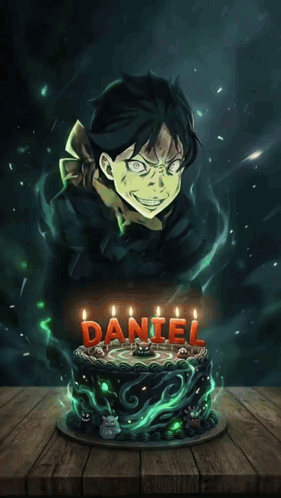 Birthday Cake for Daniel With Candles
