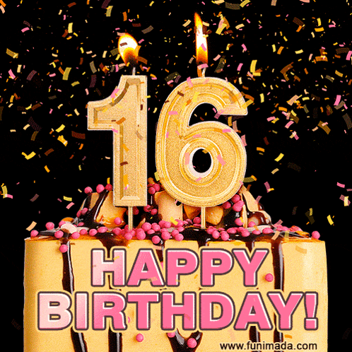 Birthday Cake With 16 Candle GIF