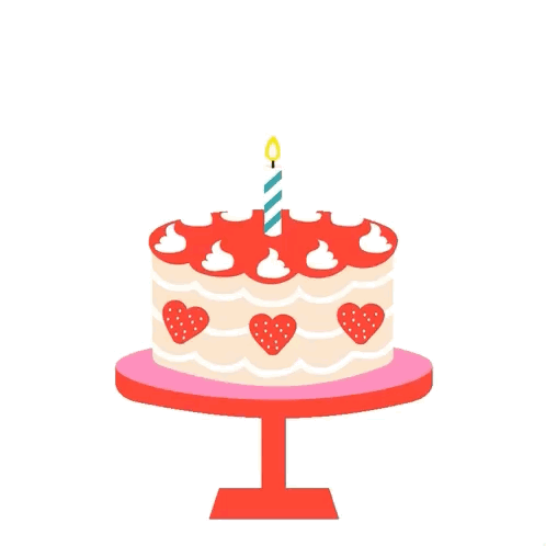 Birthday Cake With Candle and Happy Birthday