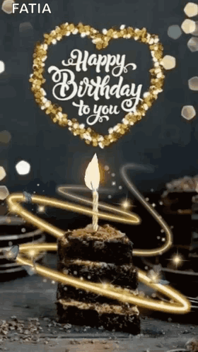 Birthday Cake With Candle and Happy Birthday to You